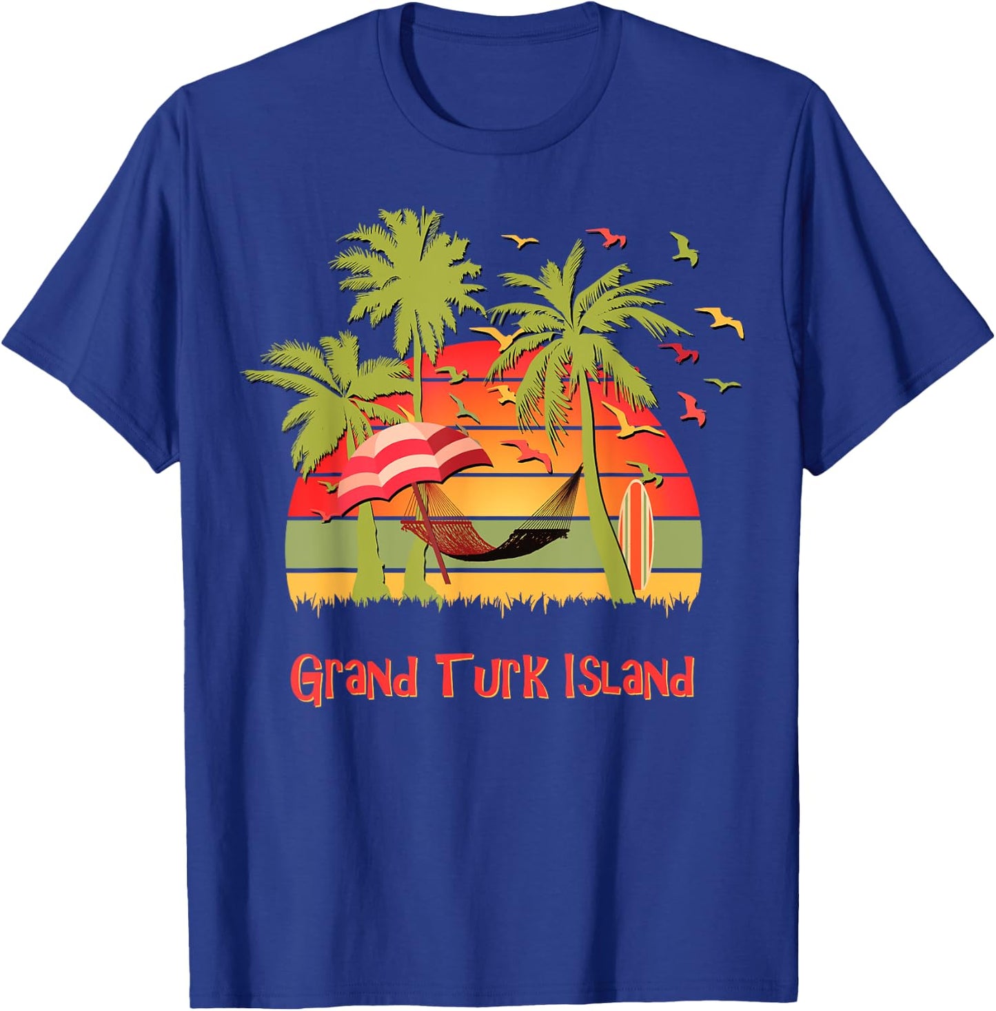 Grand Turk Island Tropical Beach Hammock Sunset Women Kids T-Shirt - T-Shirt | Royal