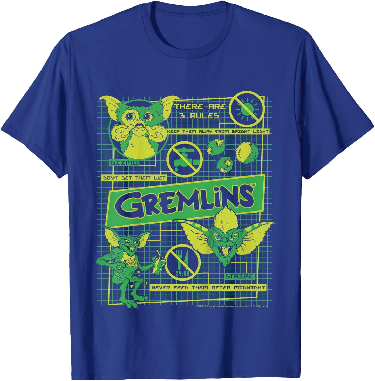 Kids Gremlins Three Rules Schematics T-Shirt - T-Shirt | Royal