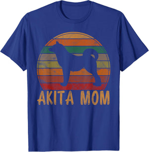 Retro Akita Mom Gift Akita Dog Owner Mother Pet Mama T-Shirt - T-Shirt | Royal