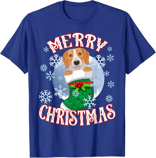 Beagle Cute Dog In A Christmas Stocking Stuffer Women Kids T-Shirt - T-Shirt | Royal