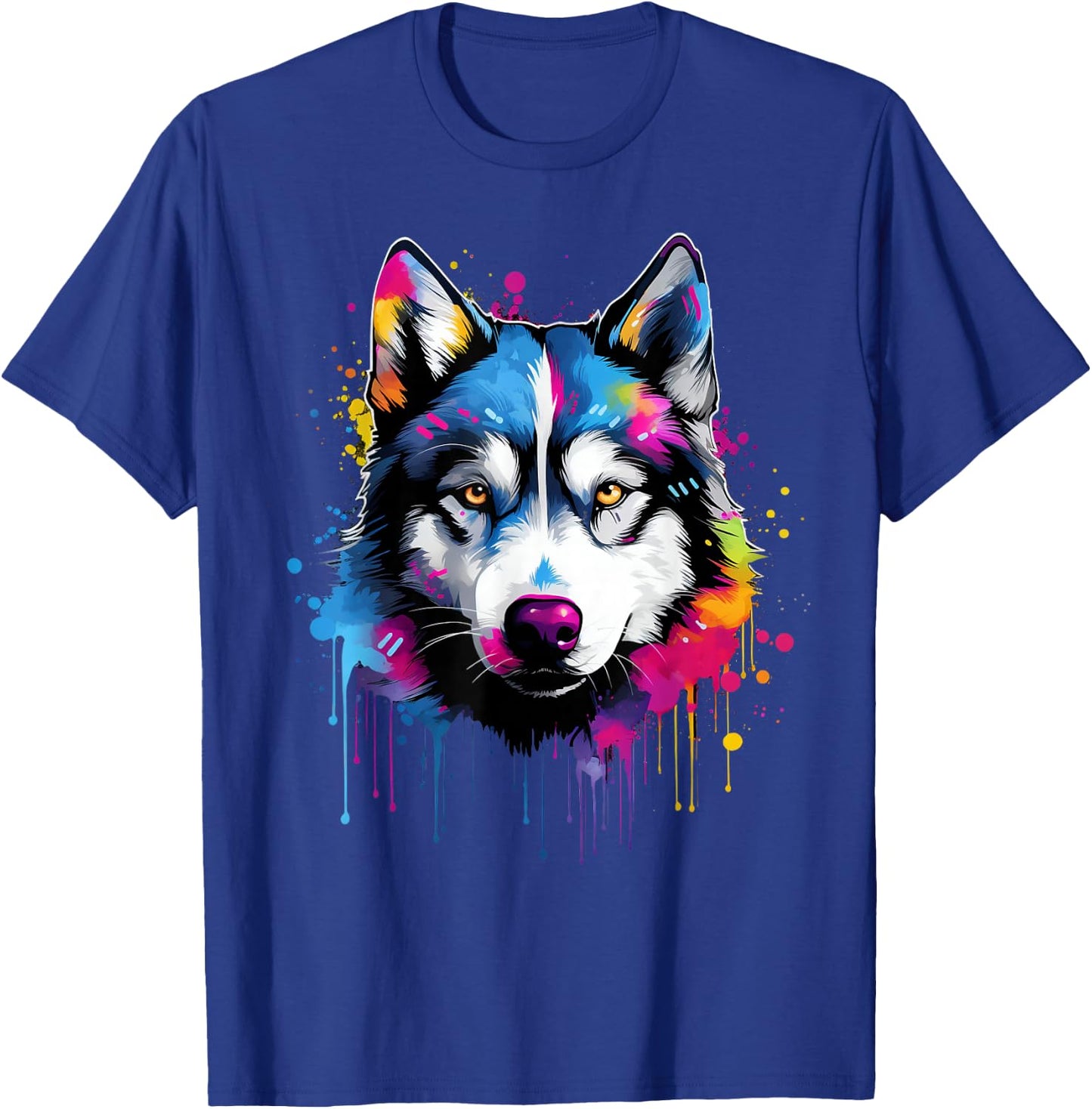 Colorful Siberian Husky Dog T-Shirt - T-Shirt | Royal