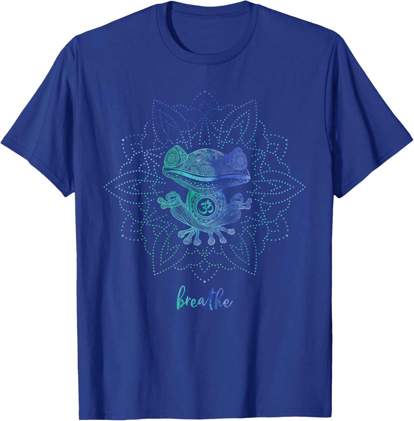 Om Zen Yoga Animal Spiritual Pose Relax Meditating Frog T-Shirt - T-Shirt | Royal