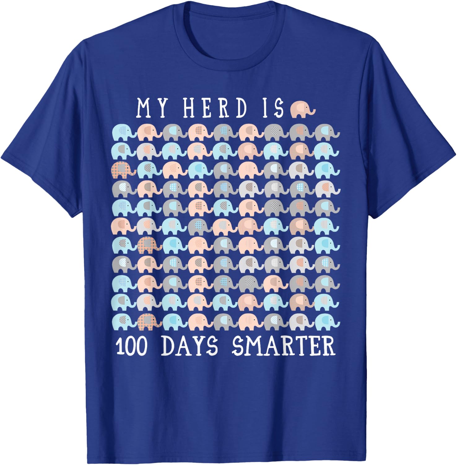 100 Days OF School Elephant Teacher Zoo Themed T-Shirt - T-Shirt | Royal