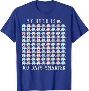 100 Days OF School Elephant Teacher Zoo Themed T-Shirt - T-Shirt | Royal