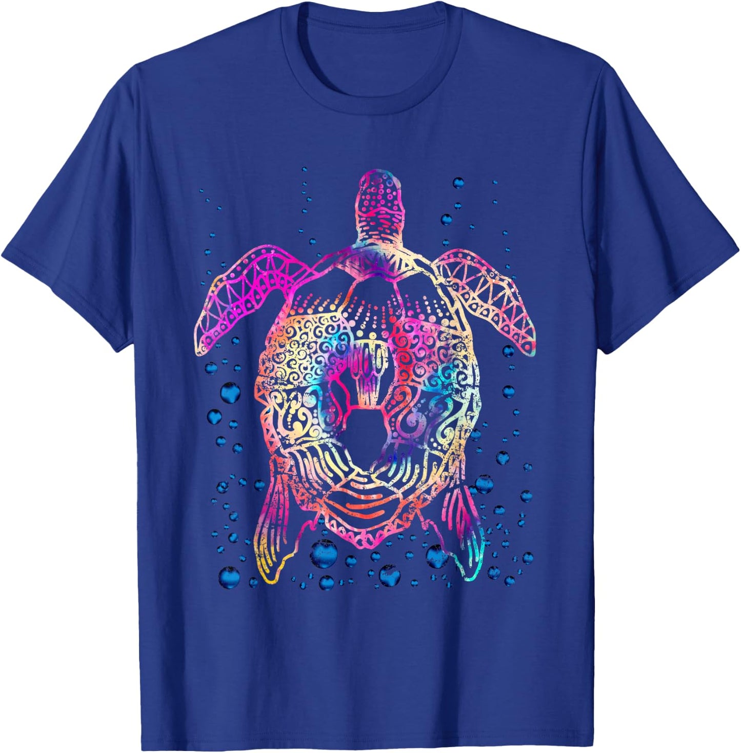 Ocean Animal Tie Dye Tribal Sea Animal Maori Turtle T-Shirt - T-Shirt | Royal