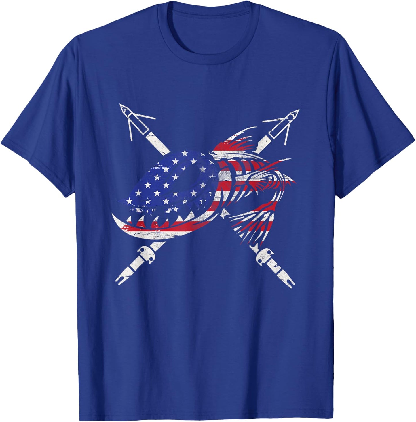 Bowfishing freedom flag USA vintage Great Gift T-Shirt - T-Shirt | Royal