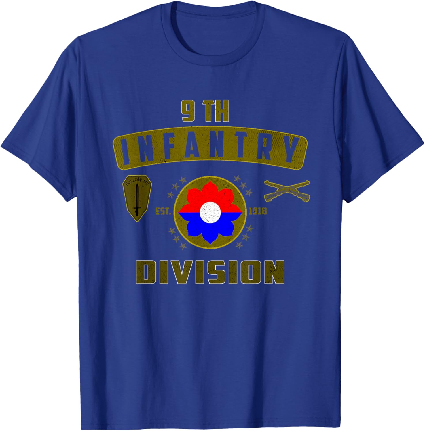 9th Infantry Division Military Veteran Father Day Christmas T-Shirt - T-Shirt | Royal