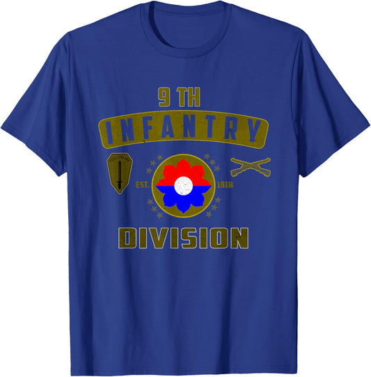 9th Infantry Division Military Veteran Father Day Christmas T-Shirt - T-Shirt | Royal