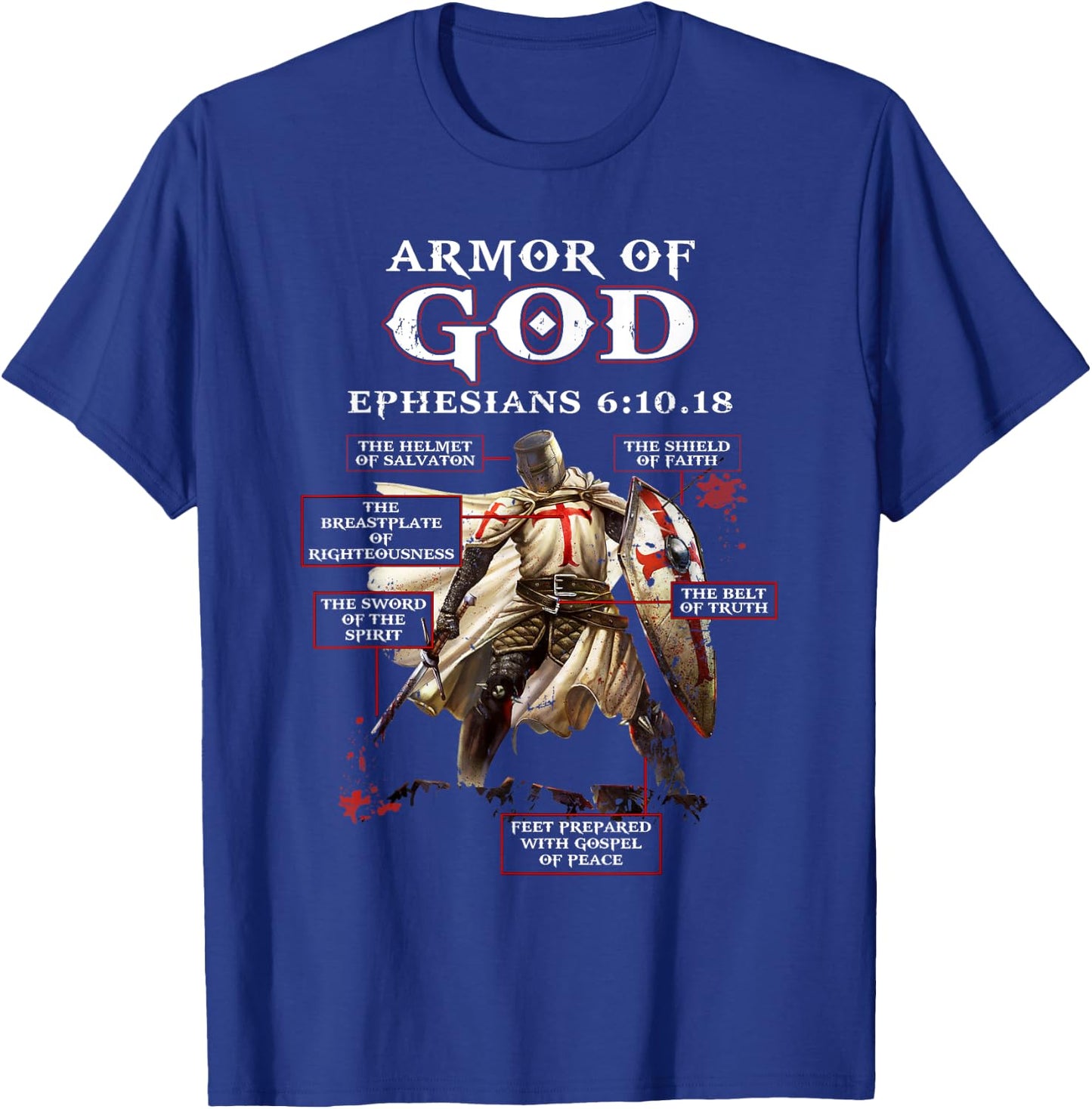 Armor Of God Knight Templar T-Shirt - T-Shirt | Royal