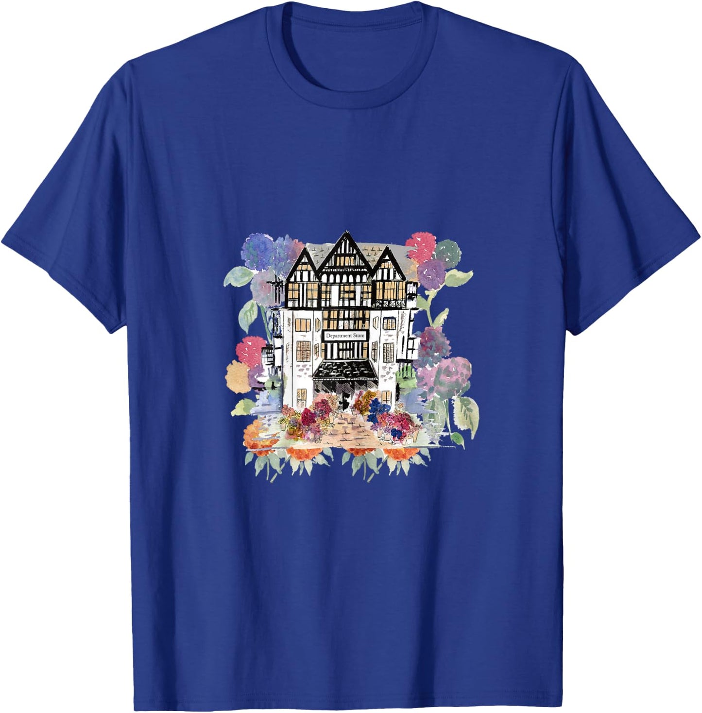 Liberty of London Inspired Shop Window Flowers Tourist T-Shirt - T-Shirt | Royal