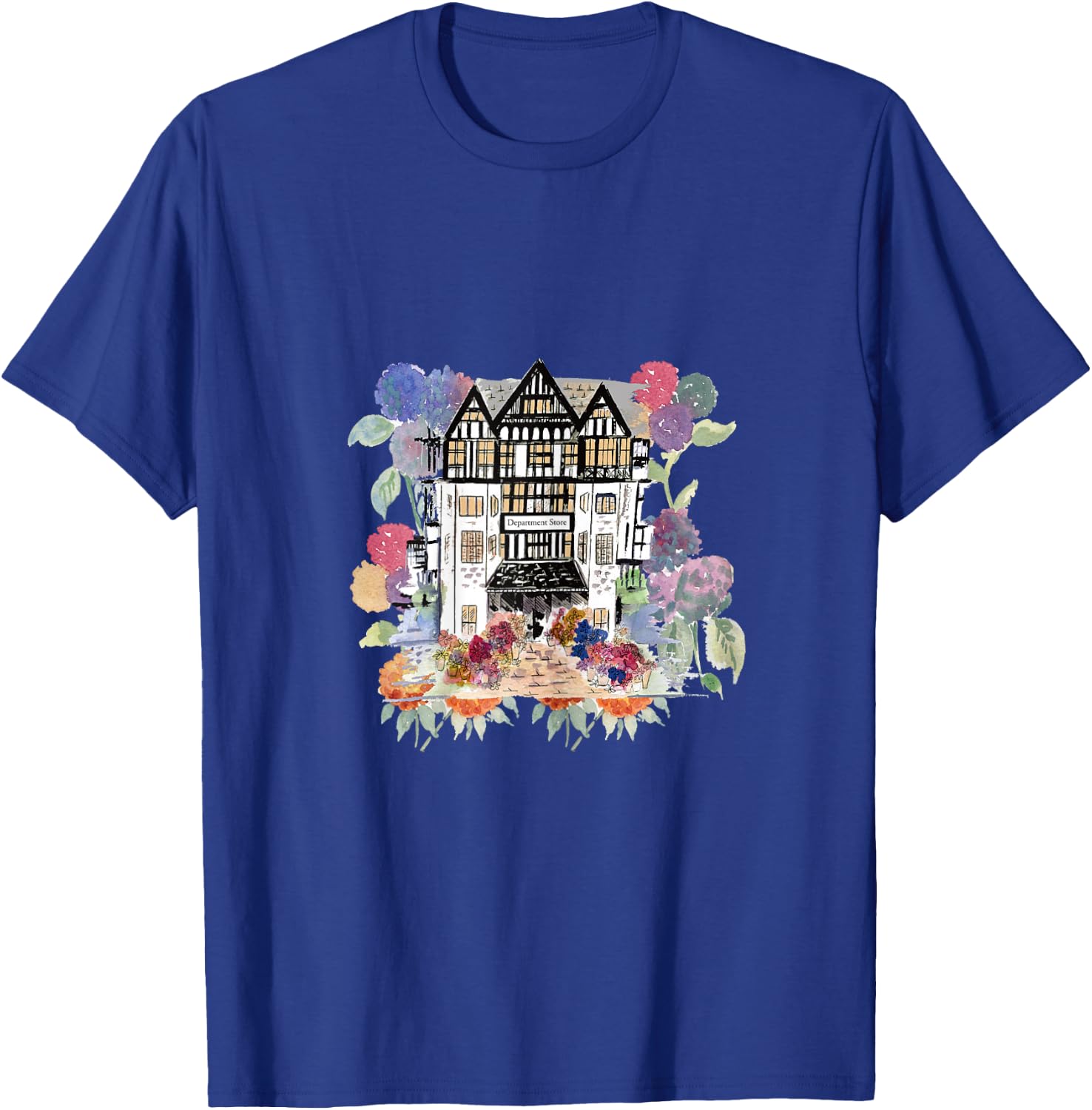 Liberty of London Inspired Shop Window Flowers Tourist T-Shirt - T-Shirt | Royal
