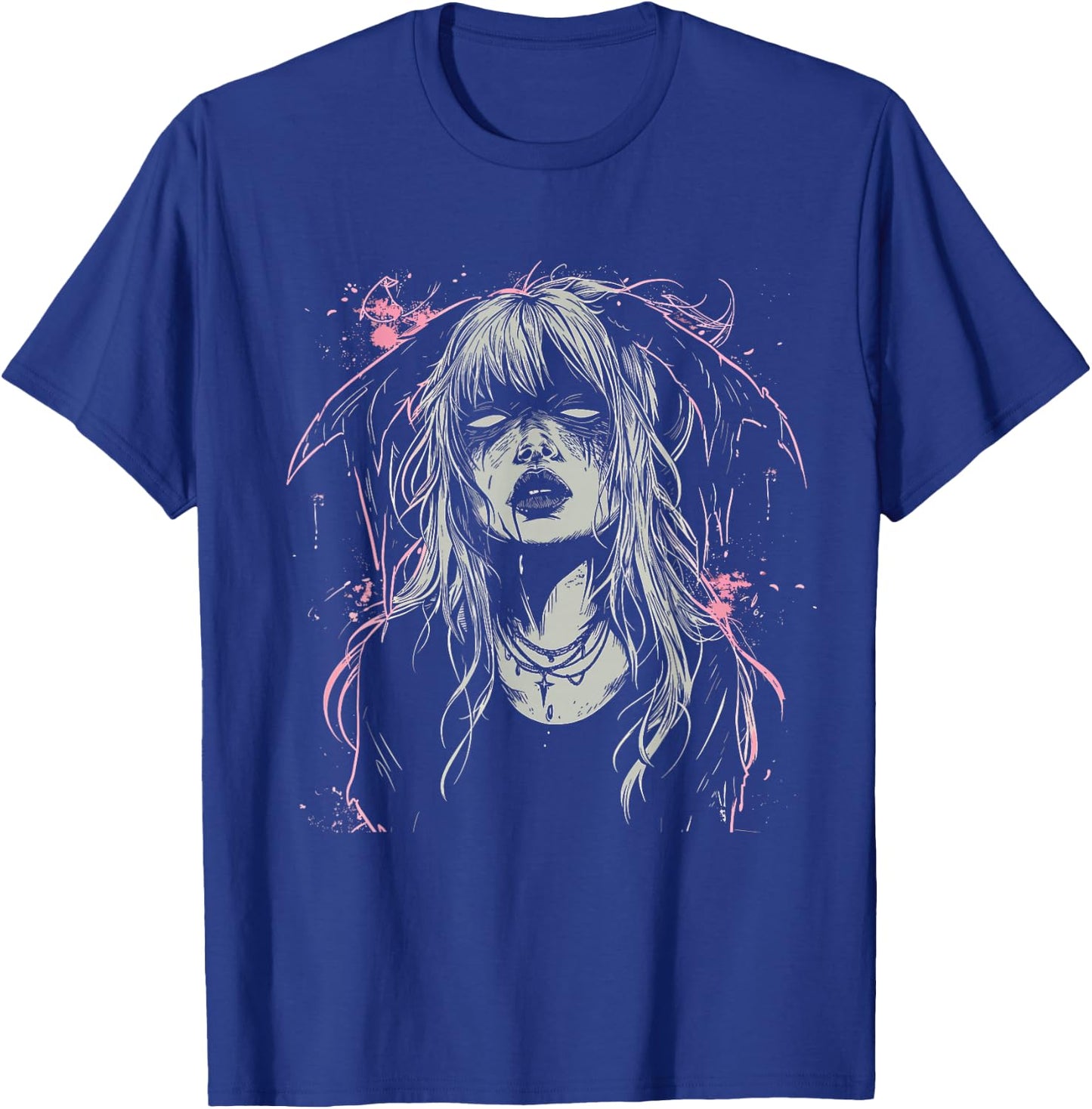 Goth Demon Girl Horror Bunny Occult Dark Anime Alt Aesthetic T-Shirt - T-Shirt | Royal