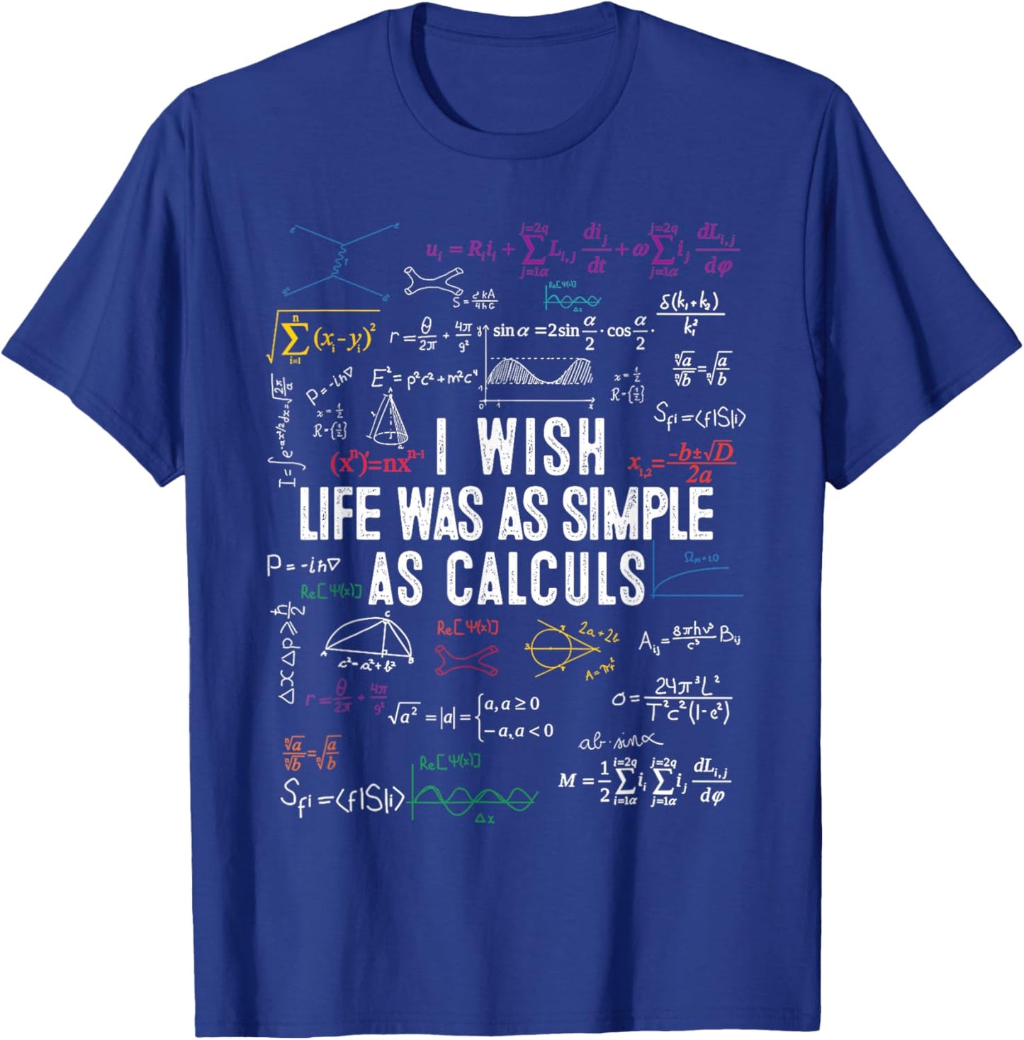 I Wish Life Was As Simple As Calculs Funny Math Lover , Small, Black T-Shirt - T-Shirt | Royal