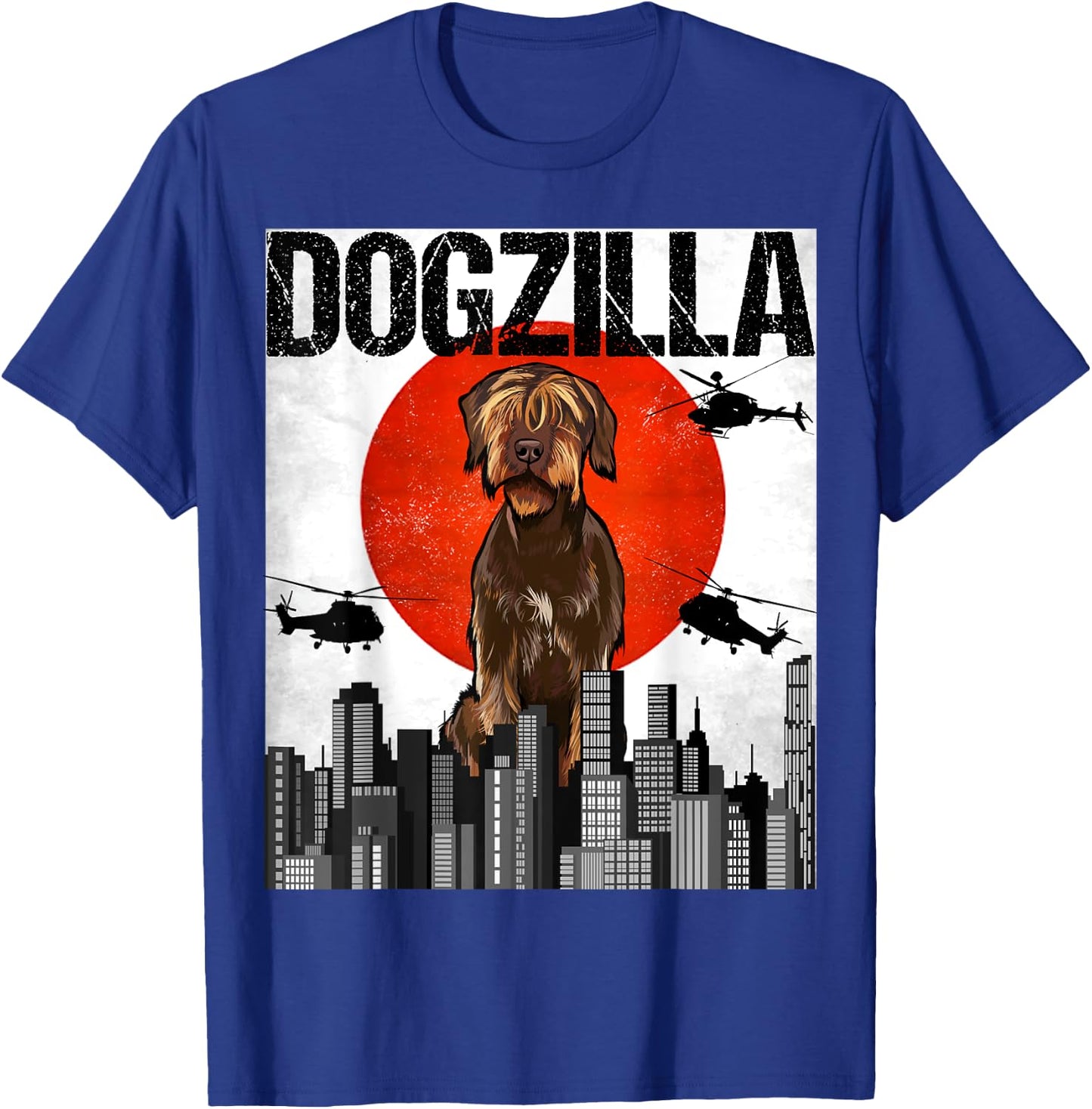 Funny Vintage Japanese Dogzilla Wirehaired Pointing Griffon T-Shirt - T-Shirt | Royal