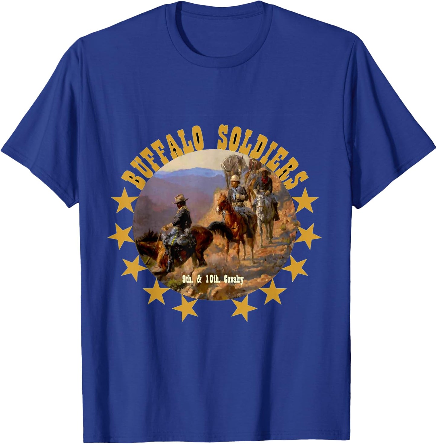 Buffalo Soldiers Tribute 9th 10th Cavalry African American T-Shirt - T-Shirt | Royal