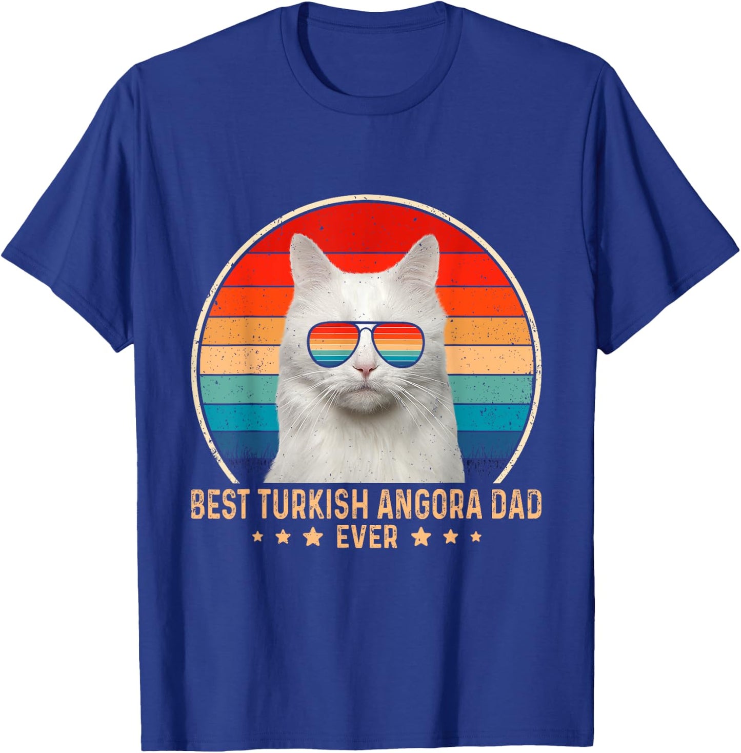 Vintage Best Turkish Angora Dad Ever Father's Day T-Shirt - T-Shirt | Royal