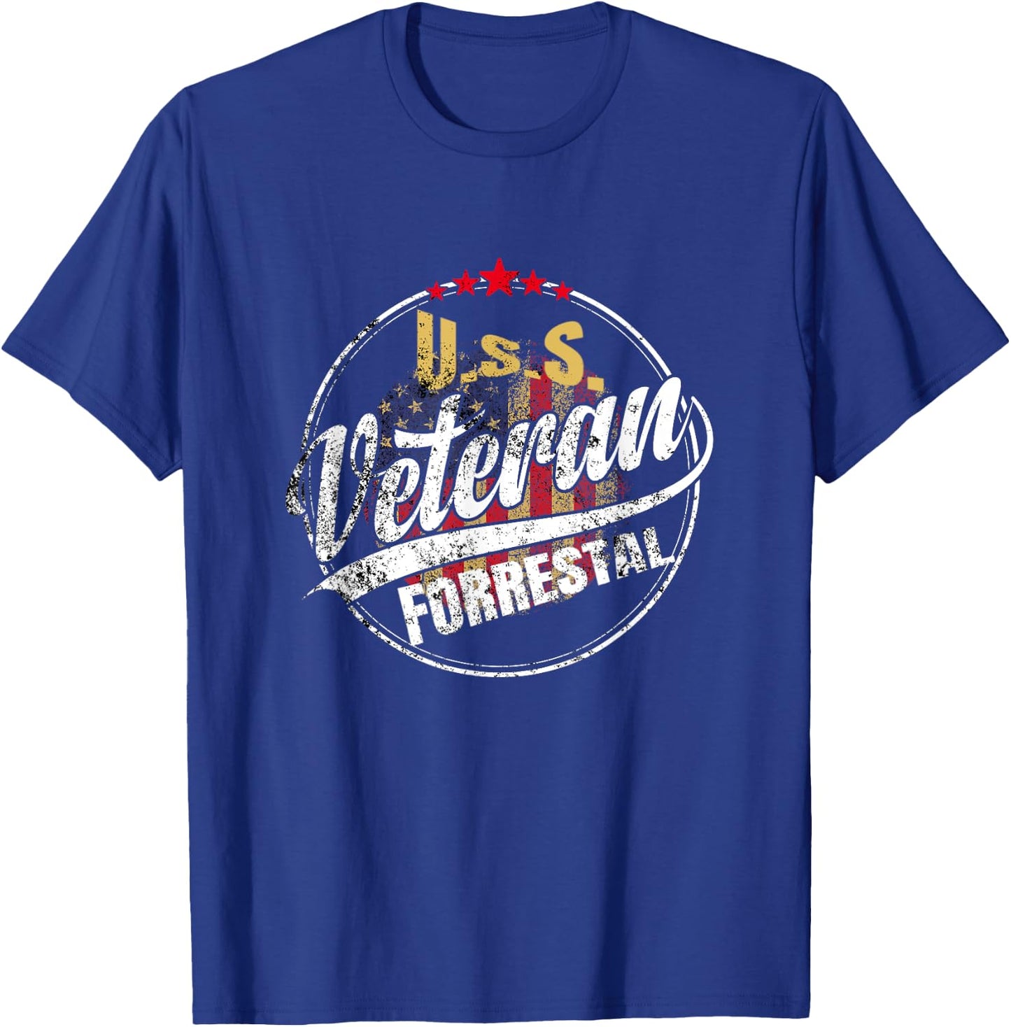 USS Forrestal Veteran Supercarrier T-Shirt - T-Shirt | Royal