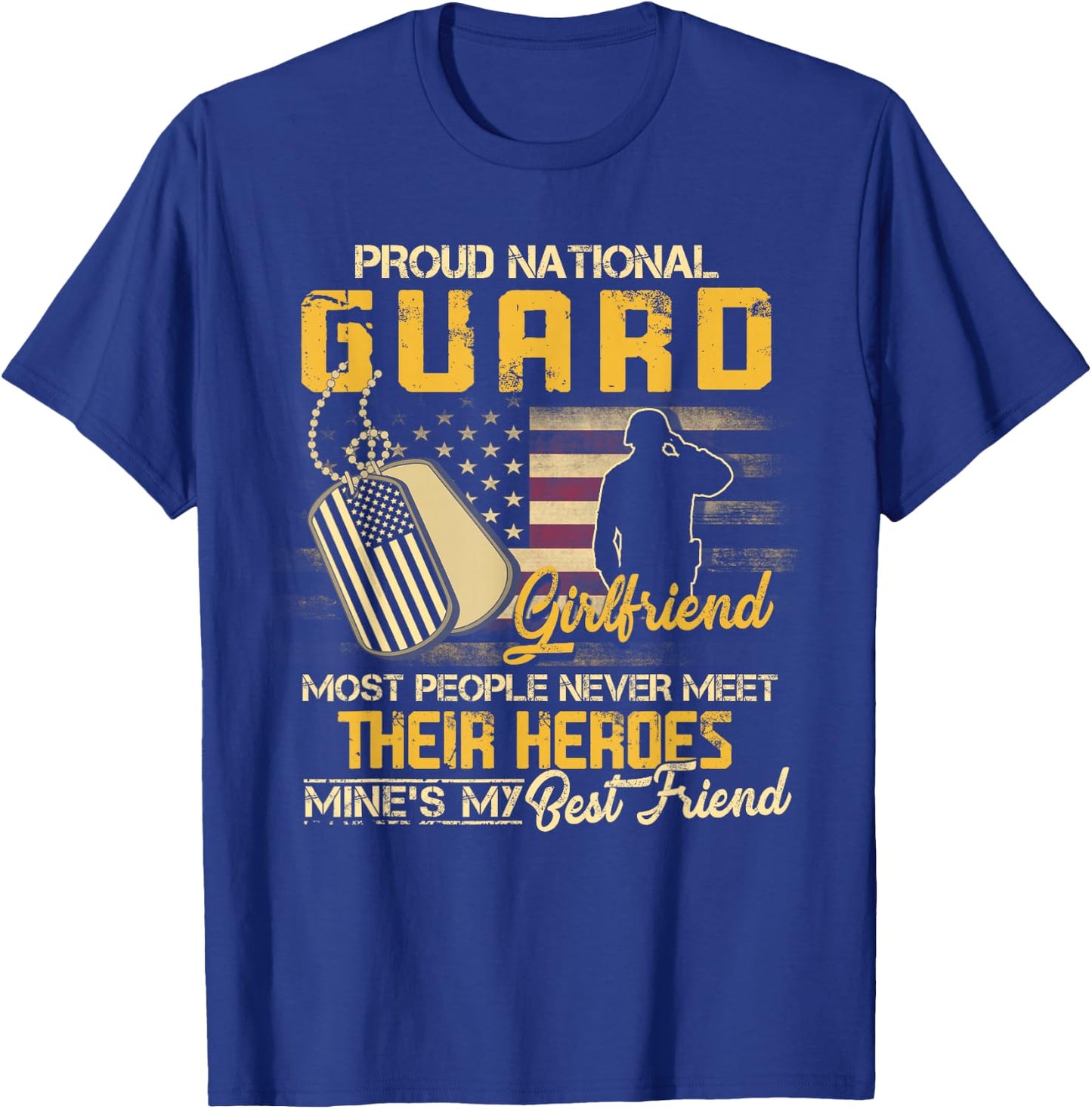 Proud National Guard Girlfriend Military Girlfriend T-Shirt - T-Shirt | Royal