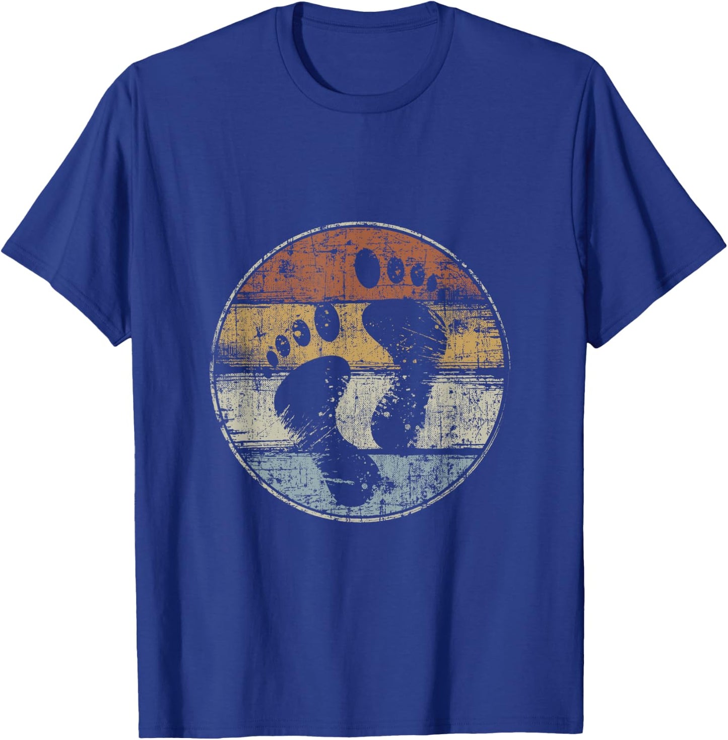 Barefoot Feet Footprint Vintage T-Shirt - T-Shirt | Royal