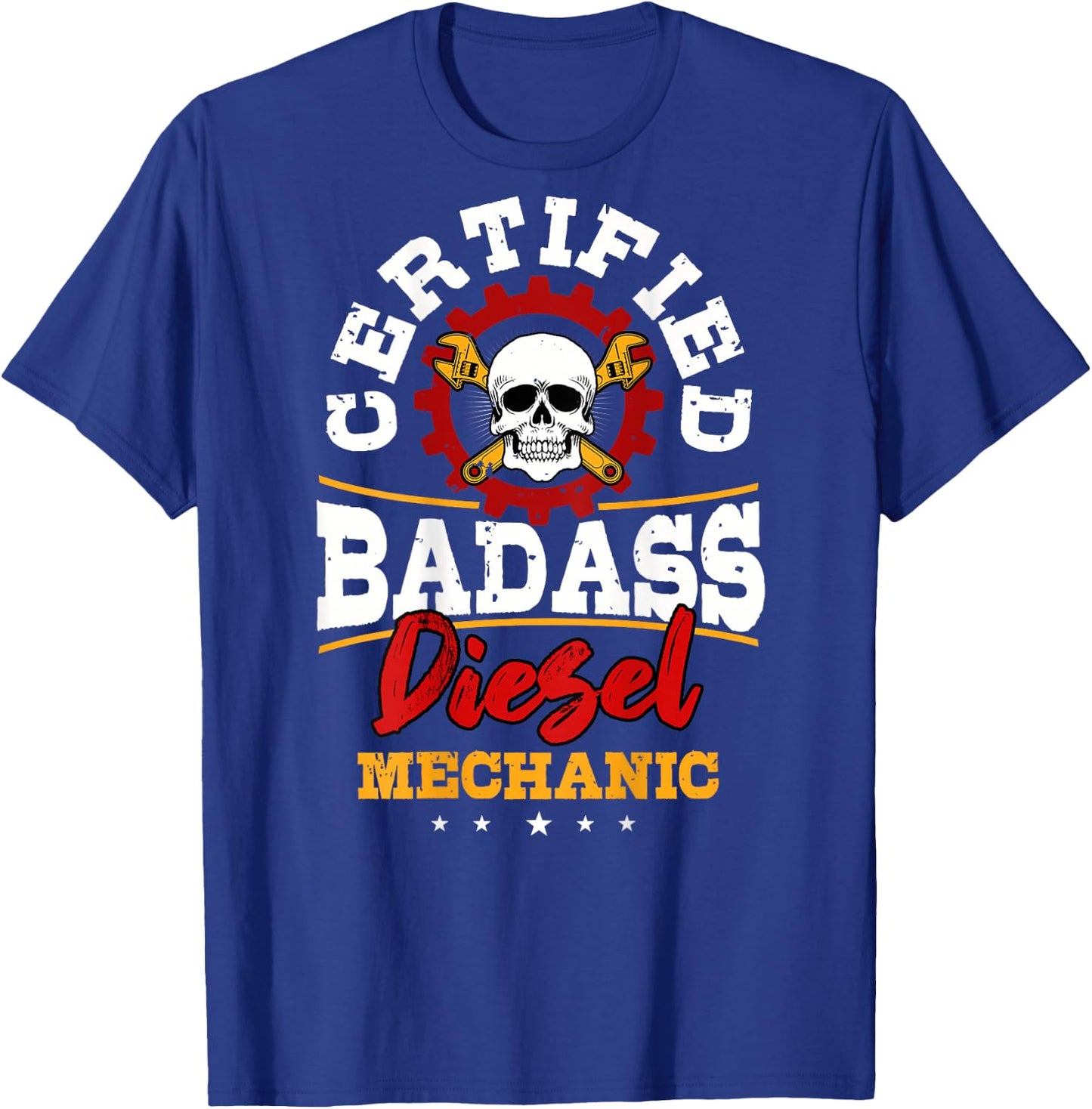 Diesel Mechanic Gifts Design On Back T-Shirt - T-Shirt | Royal