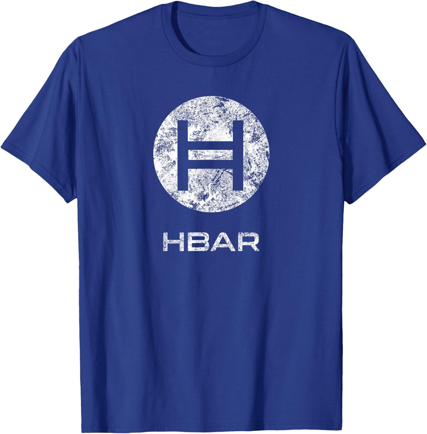 HBAR Crypto Hedera Hashgraph Blockchain Token Distressed T-Shirt - T-Shirt | Royal