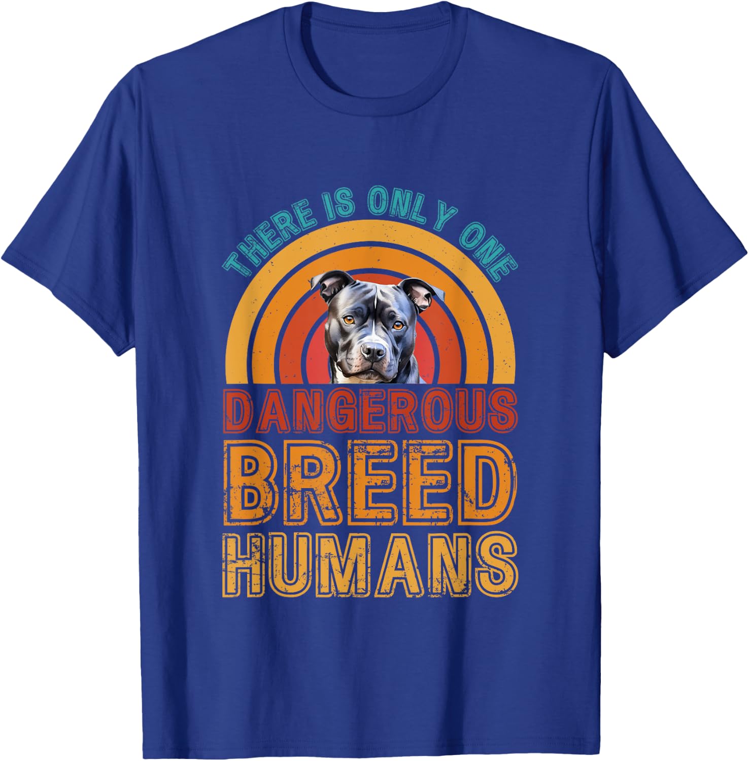 Dangerous Breed Human Pitbull Dog T-Shirt - T-Shirt | Royal