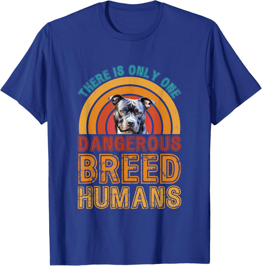 Dangerous Breed Human Pitbull Dog T-Shirt - T-Shirt | Royal