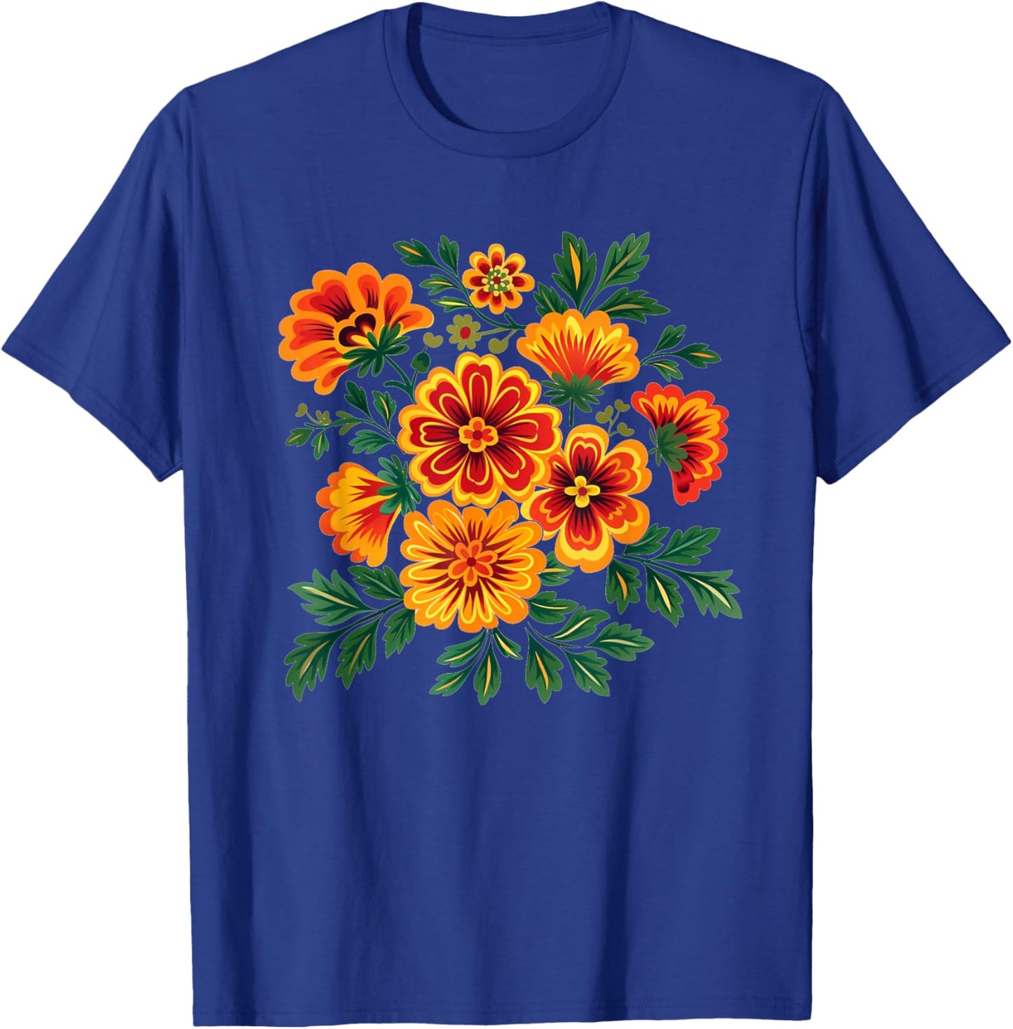 Nice Mexican Cempasuchil Flower for orange Plants Lovers T-Shirt - T-Shirt | Royal
