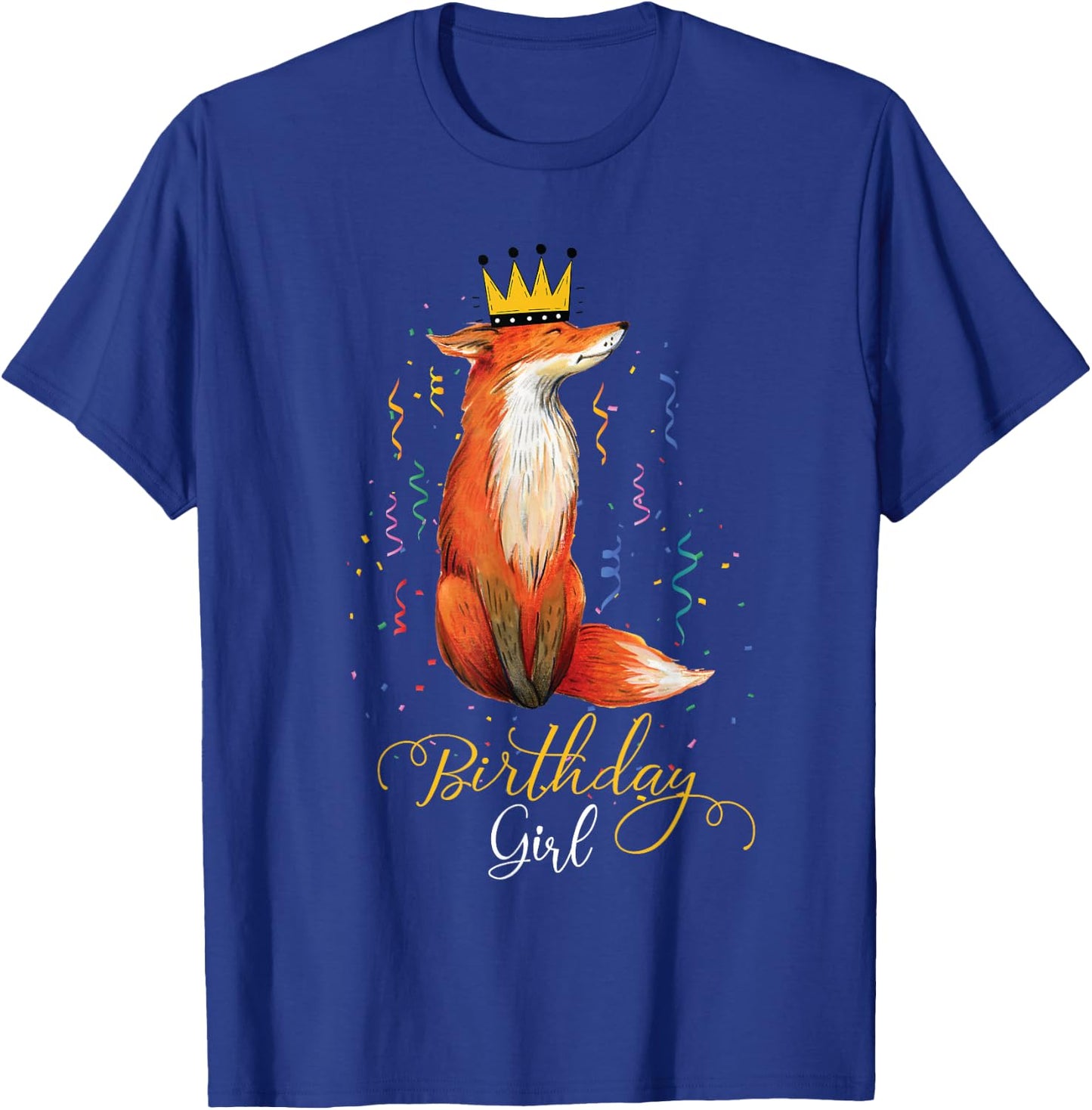 girls animal Lovers Birthday Girl Fox Themed B-day Party T-Shirt - T-Shirt | Royal
