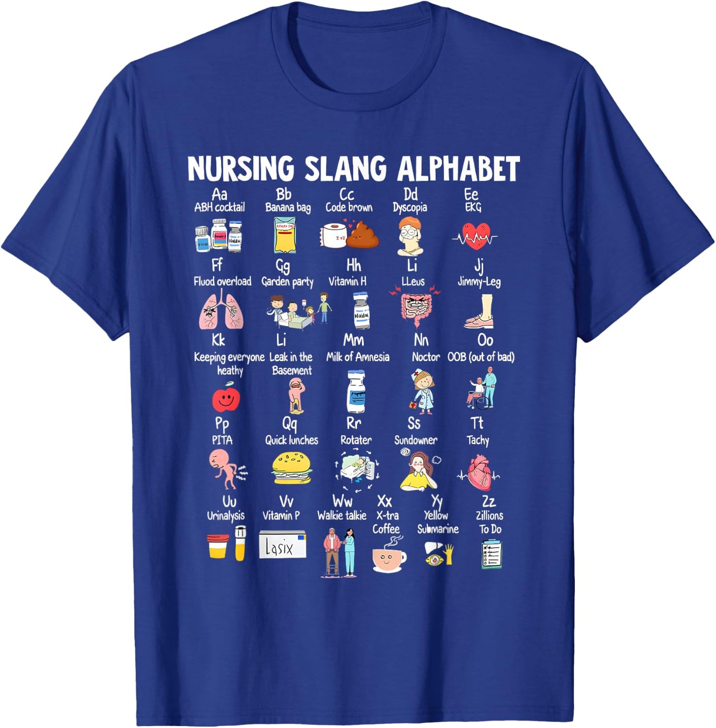 Nurse Funny Nurse Alphabet T Nurse ABCs Registered Nurse Ab T-Shirt - T-Shirt | Royal