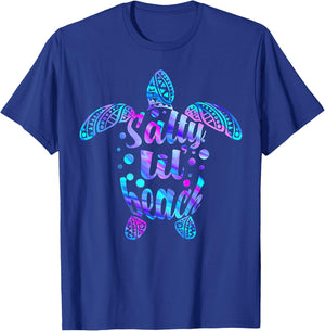Salty Lil Beach Turtle T-Shirt - T-Shirt | Royal