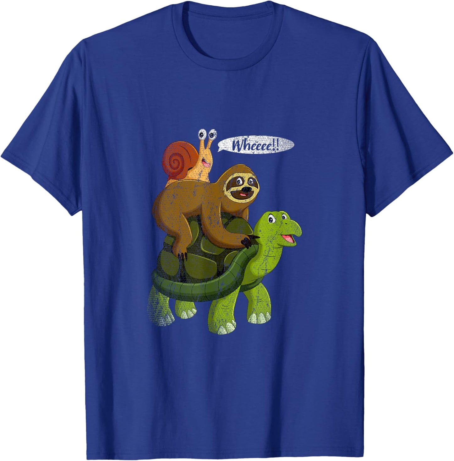 Whee Snail Turtle Sloth T-Shirt - T-Shirt | Royal