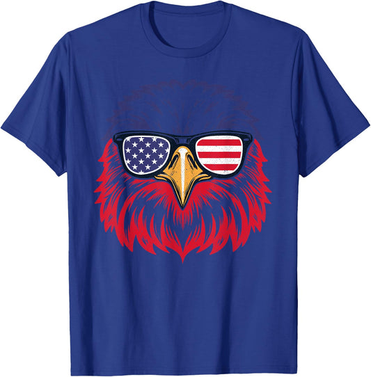 Patriotic Eagle Funny 4th of July US American Flag Men Women T-Shirt - T-Shirt | Royal