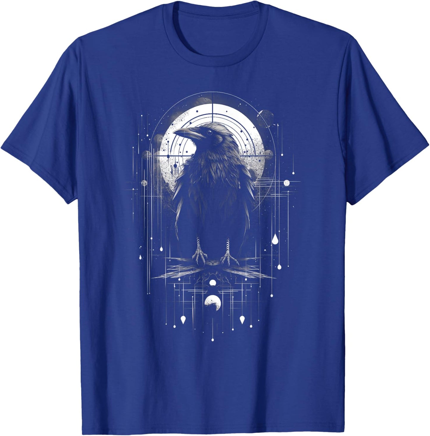 Raven Crow Dark Bird Witchcraft Omens Midnight T-Shirt - T-Shirt | Royal