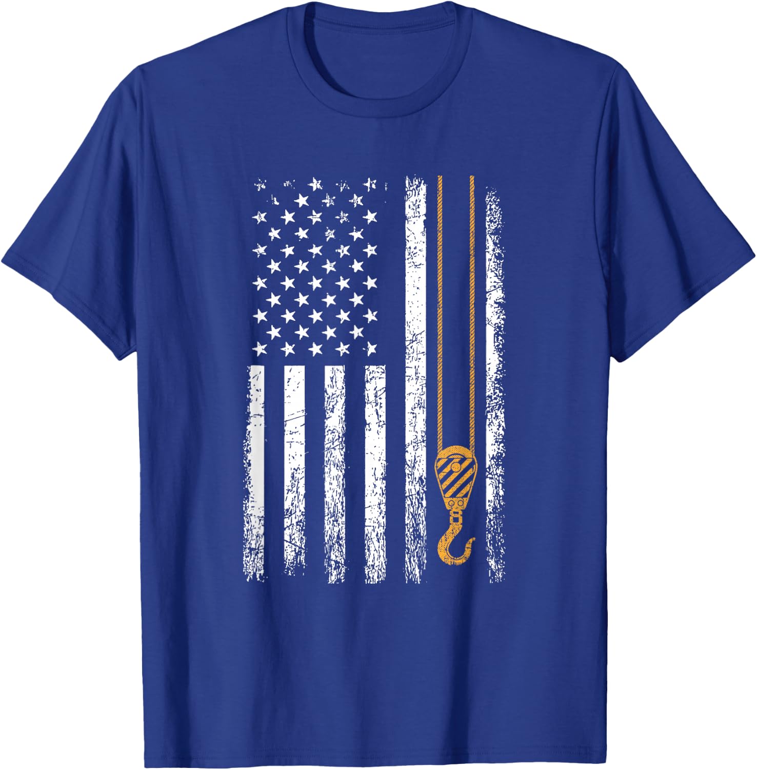 Crane Operator American Flag, Crane Operator T-Shirt - T-Shirt | Royal