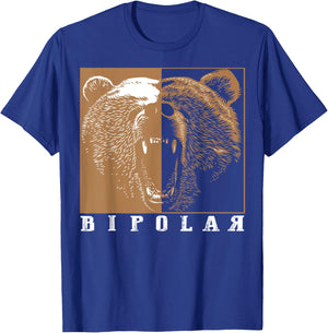Bipolar | Cute Mental Disorder Polar Bear Gift T-Shirt - T-Shirt | Royal