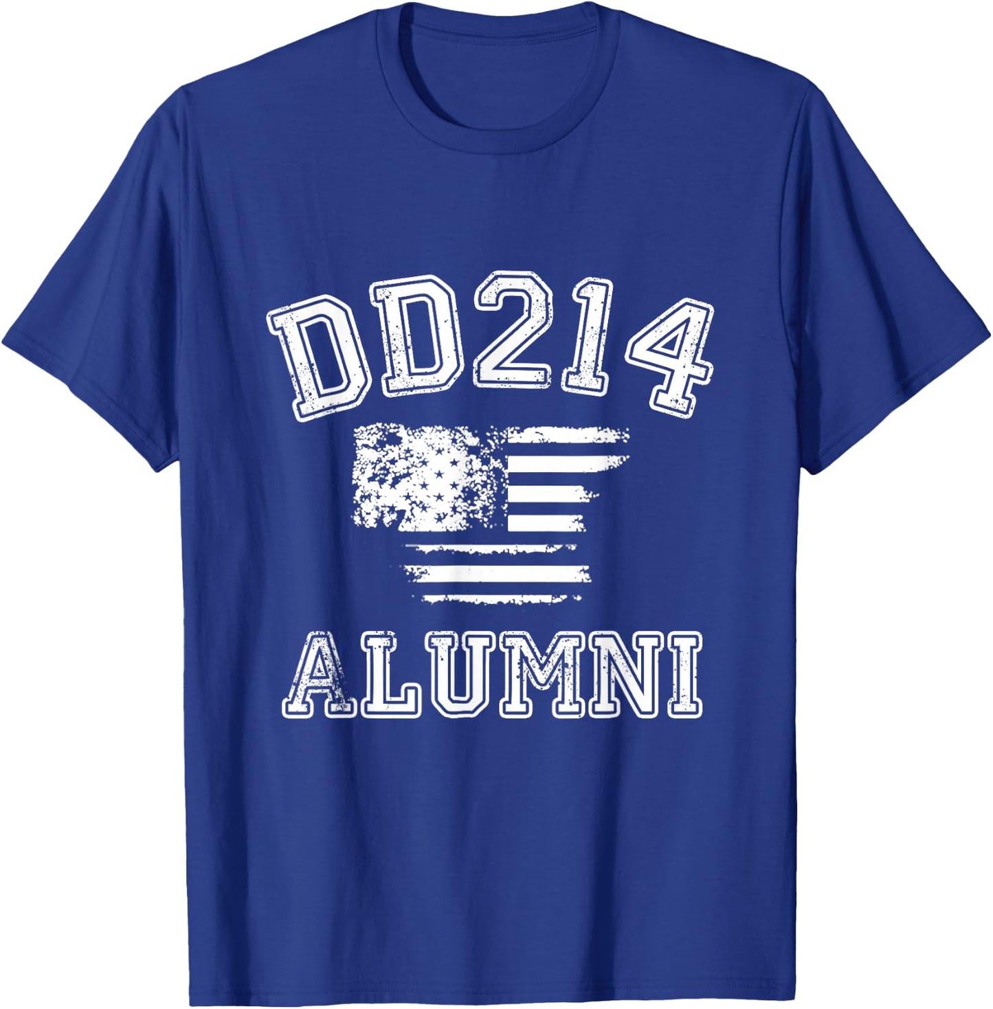 DD214 Alumni Distressed American Flag T-Shirt - T-Shirt | Royal