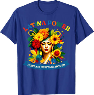 Latina Power Flowers Hispanic Heritage Month Mexican Latin T-Shirt - T-Shirt | Royal