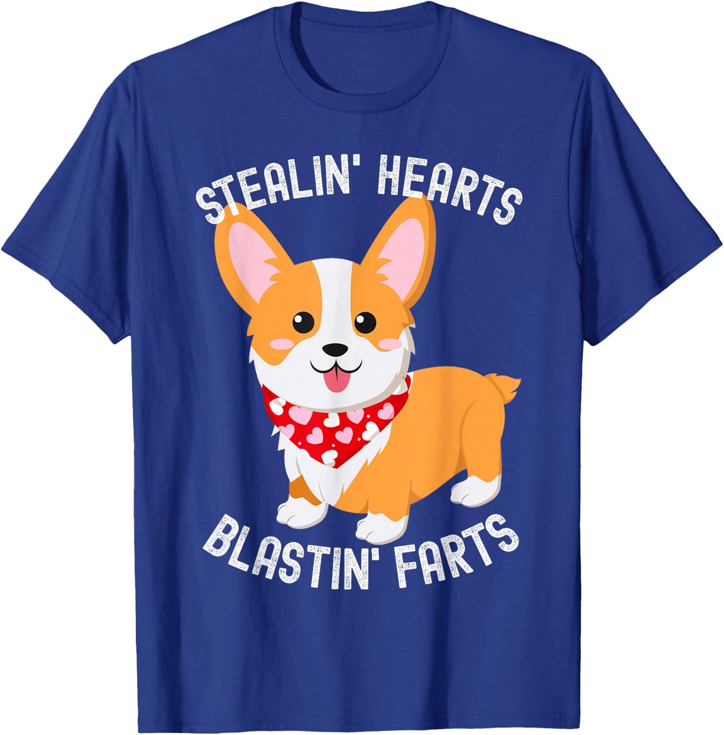 Funny Corgi Breakin Hearts Blastin Farts Cute Valentine Dog Women Girls Kids T-Shirt - T-Shirt | Royal