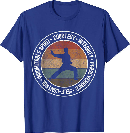 Taekwondo Karate 5 Tenets Martial Arts Uniform Kids T-Shirt - T-Shirt | Royal
