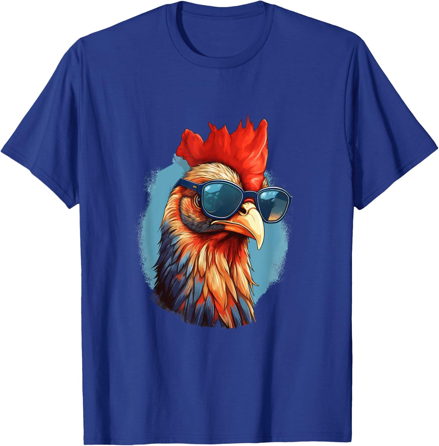 Vintage Rooster Chicken Sunglasses T-Shirt - T-Shirt | Royal