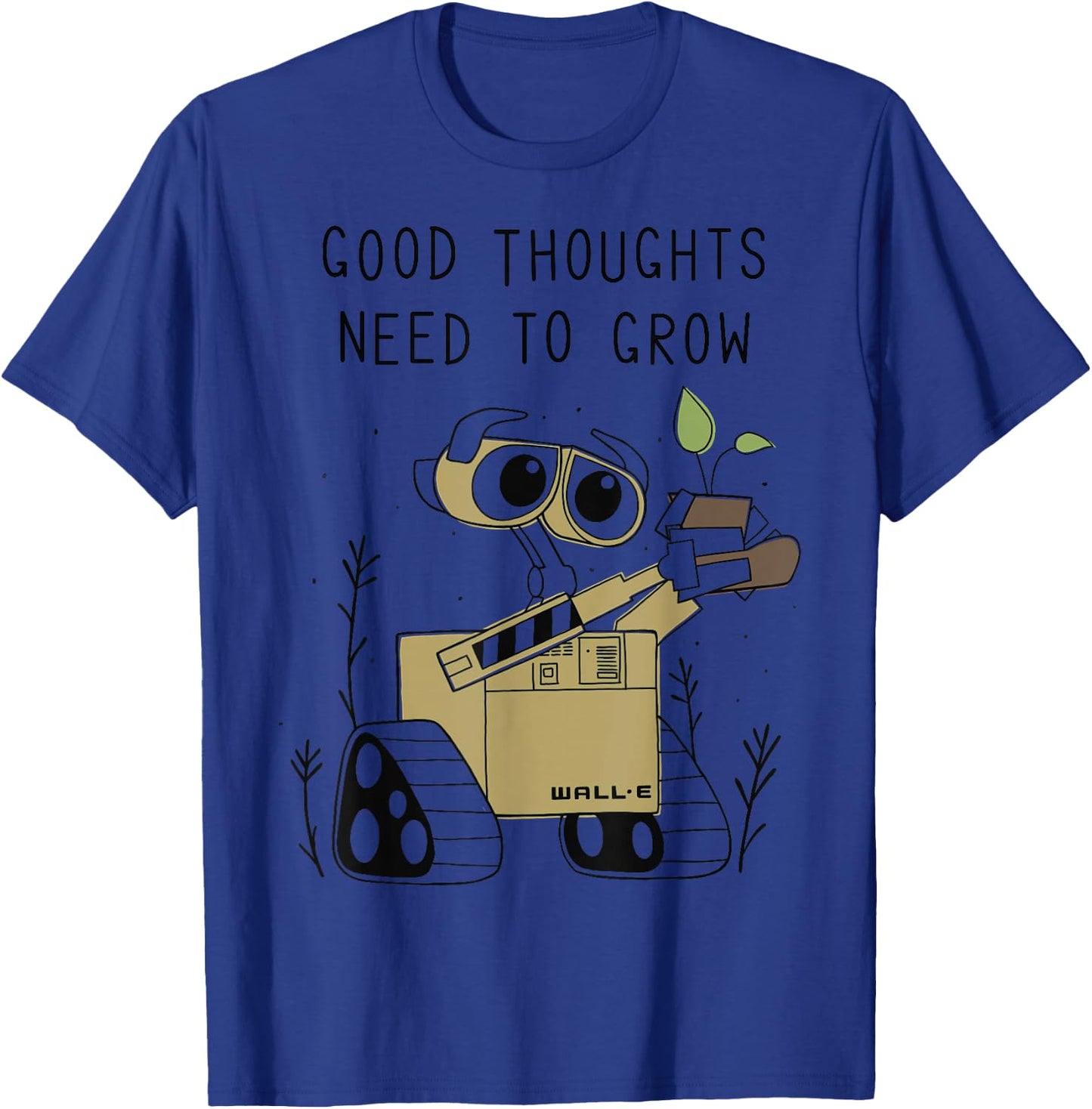 Disney Pixar Wall-E Good Thoughts Need to Grow Line Art T-Shirt - T-Shirt | Royal