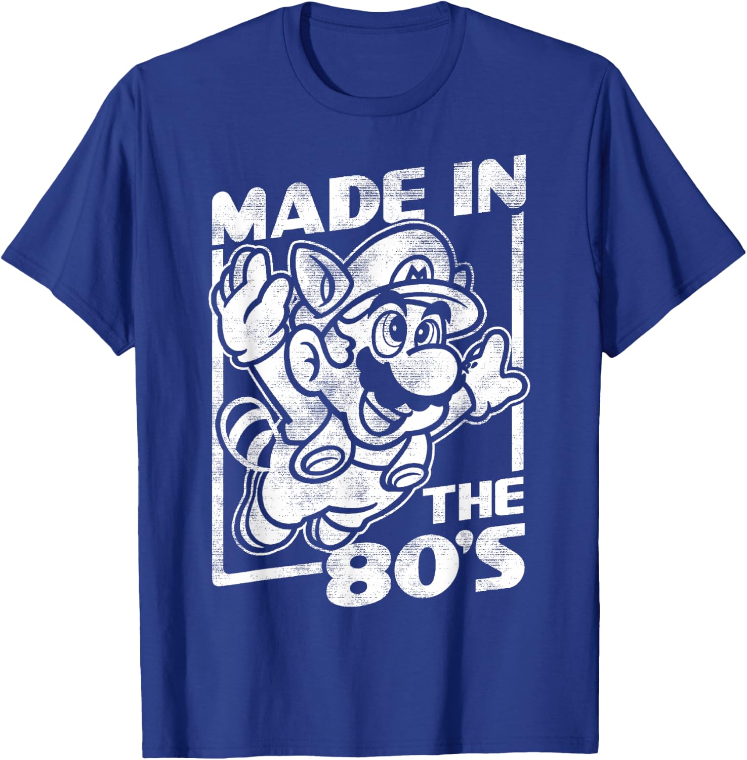 Super Mario Bros 3 Tanooki Mario Made In The 80's Vintage T-Shirt - T-Shirt | Royal
