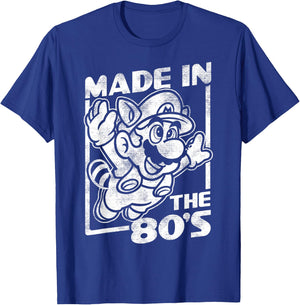 Super Mario Bros 3 Tanooki Mario Made In The 80's Vintage T-Shirt - T-Shirt | Royal