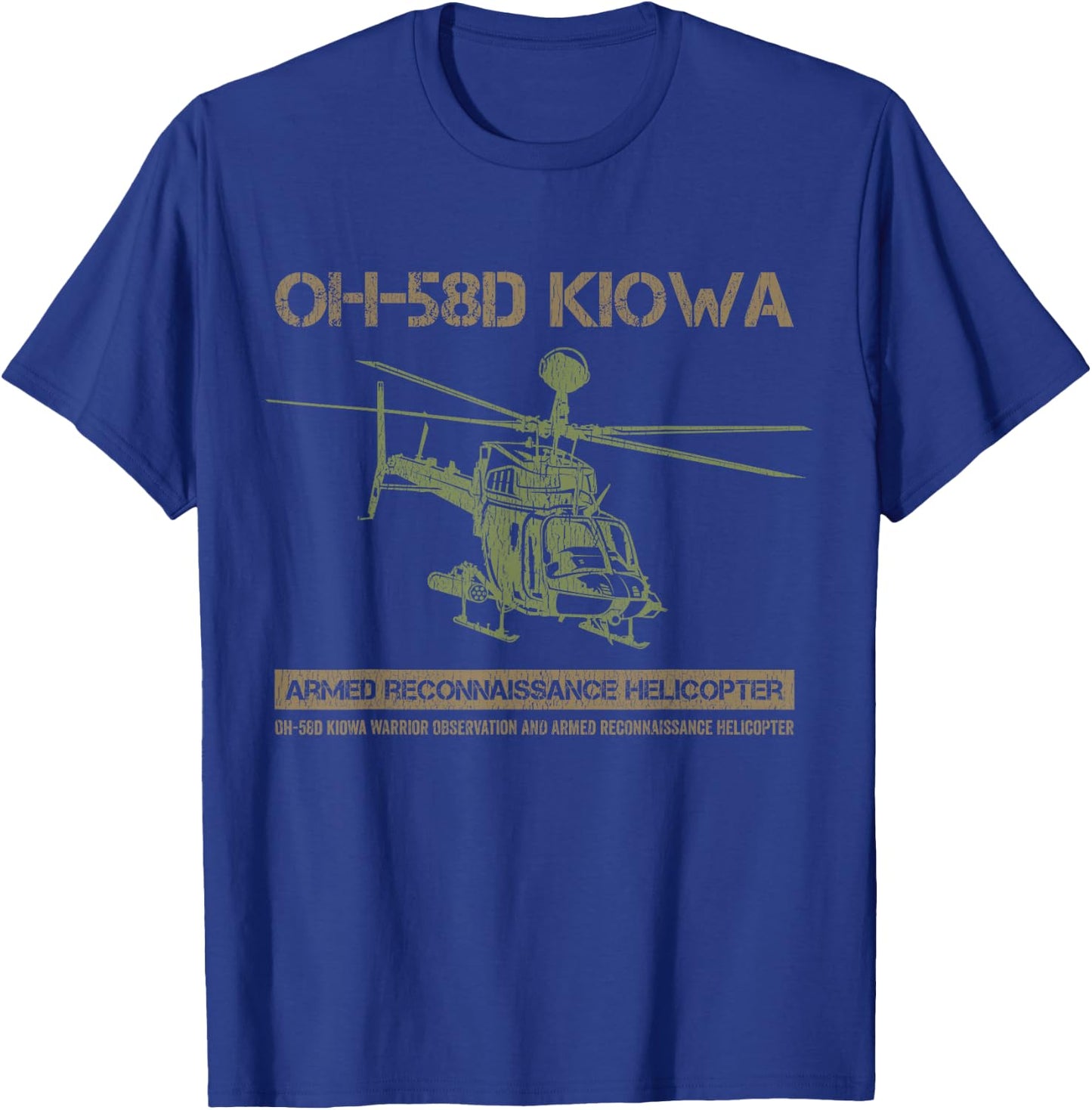 OH-58D Kiowa Warrior Helicopter Pilot T-Shirt - T-Shirt | Royal