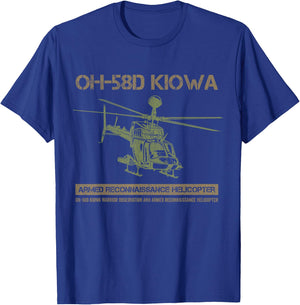 OH-58D Kiowa Warrior Helicopter Pilot T-Shirt - T-Shirt | Royal