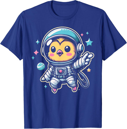 Chicken Astronaut Space Galaxy Farm Animal Poultry Lover T-Shirt - T-Shirt | Royal
