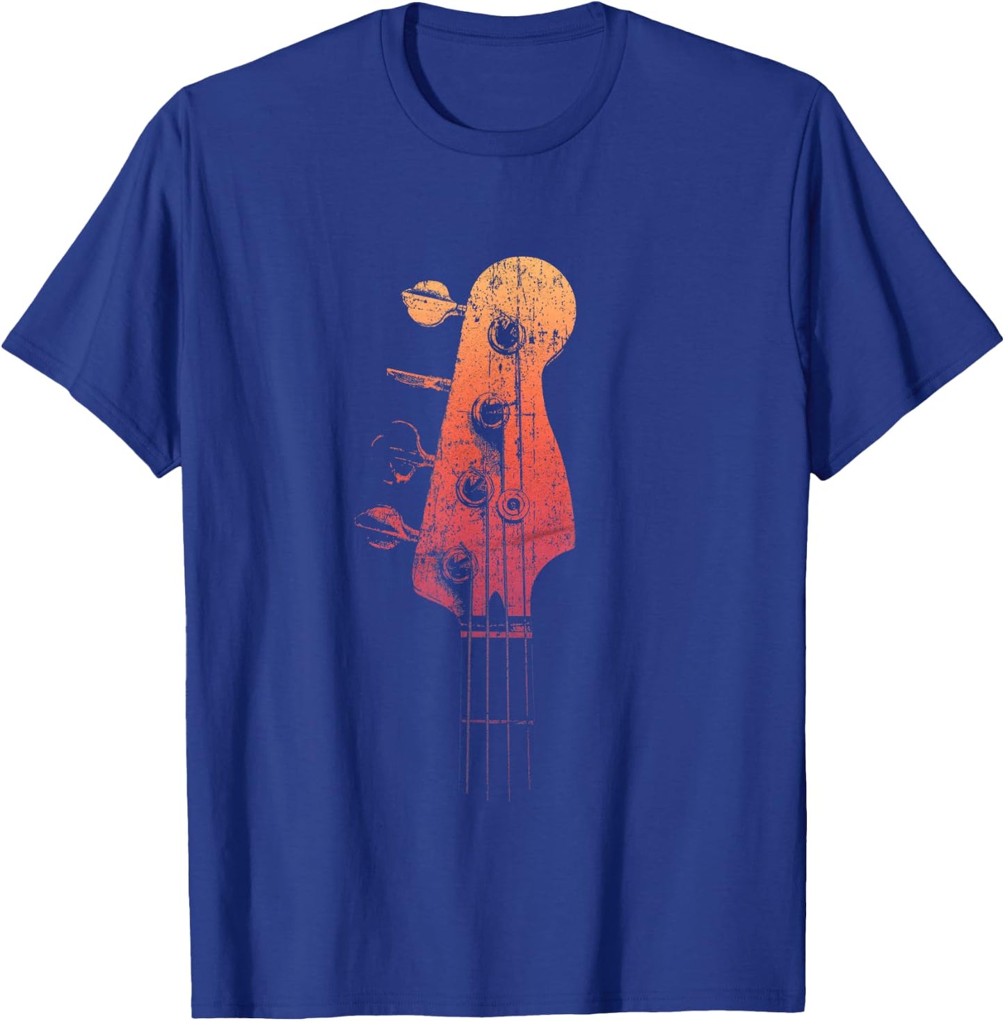 Bass Guitar Retro Headstock for Bassist and Bass Player T-Shirt - T-Shirt | Royal