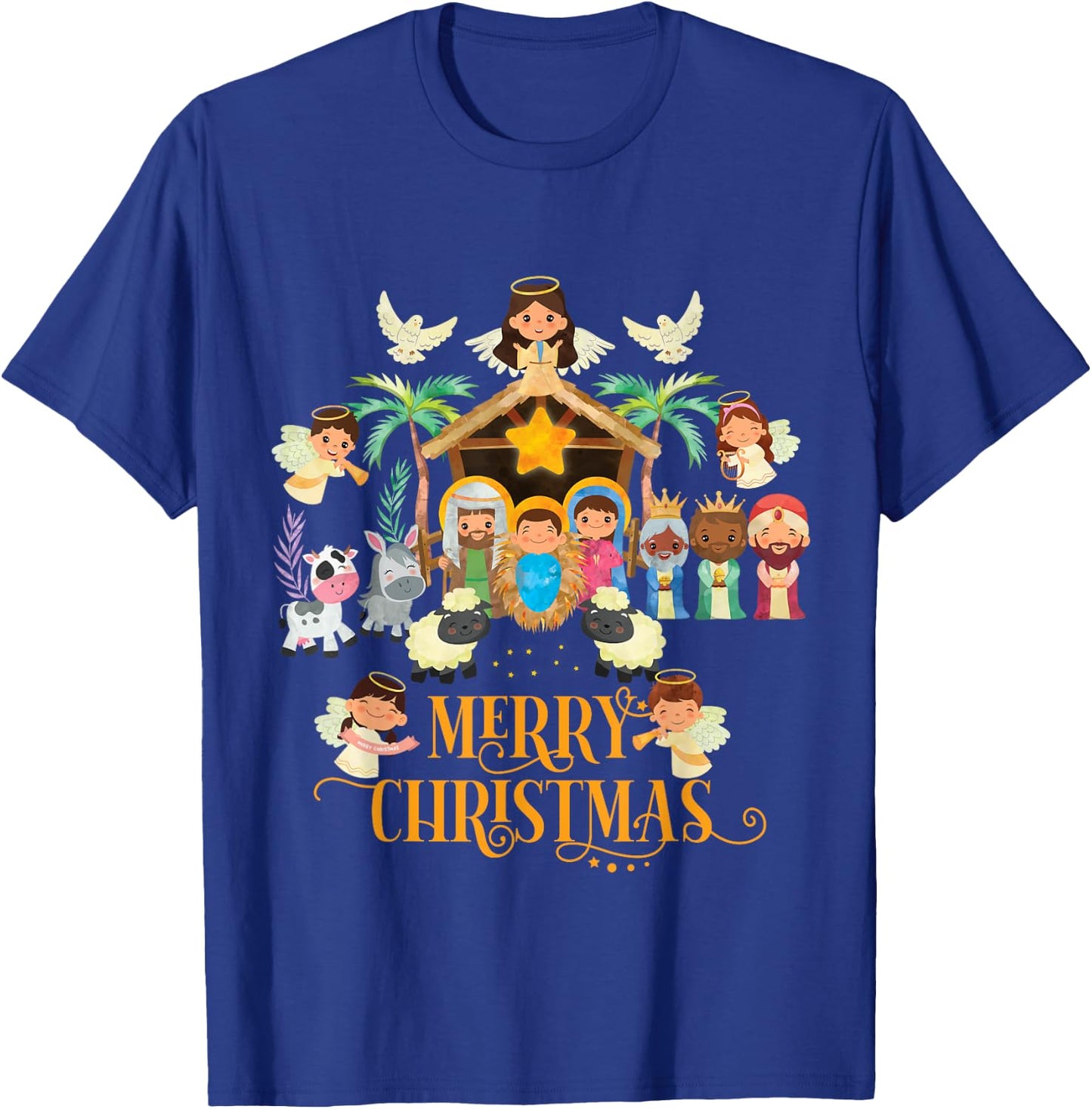 Christmas Nativity True Story Nativity Scene T-Shirt - T-Shirt | Royal