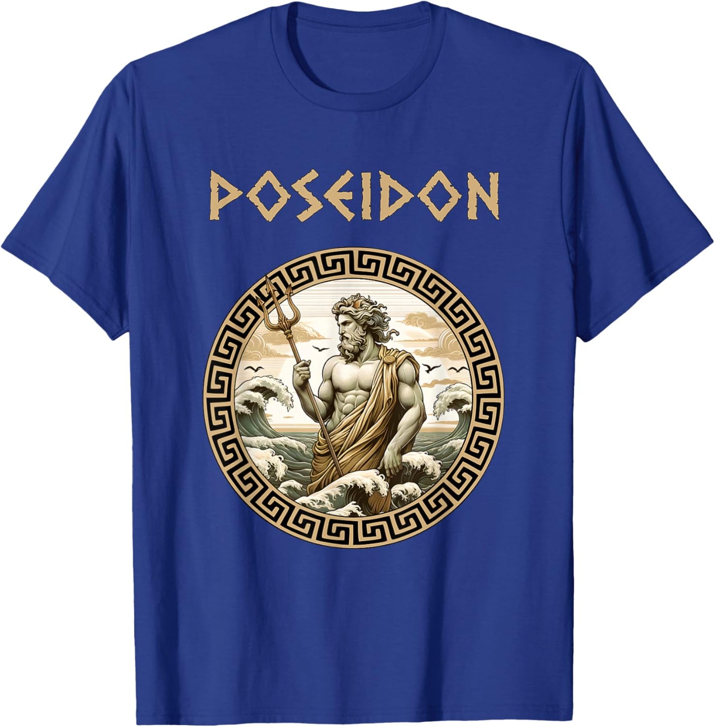 Poseidon Greek God of the Sea Ancient Greek Mythology T-Shirt - T-Shirt | Royal
